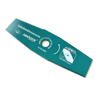 AMOGEN ใบมีดตัดหญ้าเหล็ก65Mnทรงมะละกอชุบกันสนิม รุ่น KT0106B ขนาด305x90x1.8มม.(12นิ้ว)สีดำ