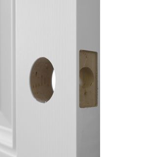 WELLINGTAN ประตูภายนอก UPVC บานทึบ 2ฟักโค้ง รุ่น UPVC-WE002 ขนาด 80x200ซม. สีขาว (เจาะลูกบิด)