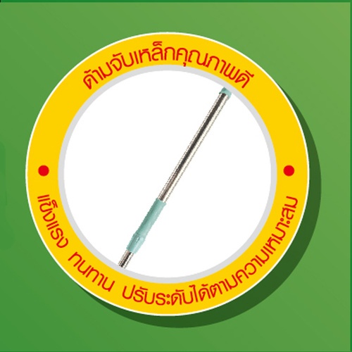 ICLEAN ม็อปฟองน้ำ PVA ดับเบิ้ลโรลเลอร์ ขนาด 6x27x120 ซม.รุ่น UN3302GR สีเขียว