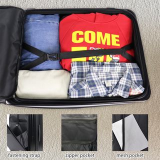 WETZLARS กระเป๋าเดินทาง ขนาด 28 นิ้ว พร้อมช่องใส่ของด้านหน้า รุ่น Spring-01 ขนาด 29x51x70 ซม. สีดำ