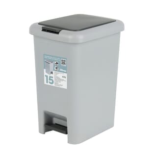 Kleanzy ถังขยะเหยียบเหลี่ยม Prensa 15 ลิตร ขนาด 22x31x39.5 ซม. รุ่น TG51789G สีเทา