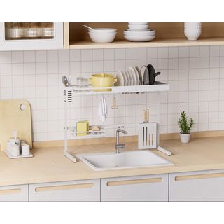 CLOSE ชั้นคว่ำจานคร่อมซิงค์ปรับระดับได้ ขนาด 90 ซม. CASPER สีขาว