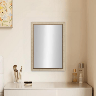 Nice กระจกมีกรอบทรงเหลี่ยม (PS) รุ่น โอซาก้า ขนาด 40x60 ซม. สีไม้ธรรมชาติ 