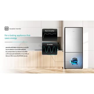 HISENSE ตู้เย็น 2 ประตู ขนาด 14.7 คิว รุ่น RB556N4TGN สีเงิน