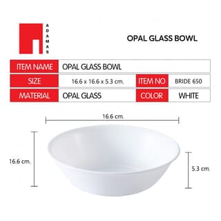 ADAMAS ถ้วยโอปอล 6.5” BRIDE650 สีขาว
