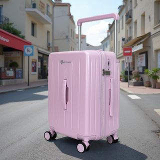 WETZLARS กระเป๋าเดินทางแบบด้านจับยาว ขนาด 24 นิ้ว  รุ่น Amber-02 ขนาด 26x41.5x60 ซม. สีชมพูคอตตอน