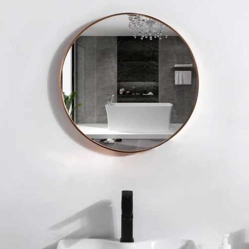 Nice ชุดกระจกอะลูมิเนียมทรงกลม 60X60 ซม. รุ่น แองเจล่า 02- โกลว สีทอง