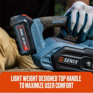 SENIX เลื่อยโซ่ไร้สาย Brushless ขนาด 10 นิ้ว 20V(Max) (พร้อมแบตเตอรี่ 4.0Ah 1 ก้อน) รุ่น CSX2-M1-EU สีน้ำเงิน - ดำ