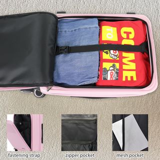 WETZLARS กระเป๋าเดินทาง ขนาด 20 นิ้ว พร้อมช่องใส่ของด้านหน้า รุ่น Spring-03 ขนาด 21x33x50 ซม. สีชมพู