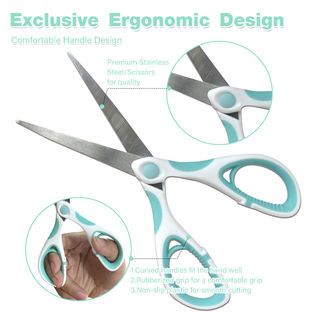 Smith กรรไกร 6.5 นิ้ว รุ่น STD-GLA11 ขนาด 0.2x6.5x17 ซม. สีขาว-เขียว