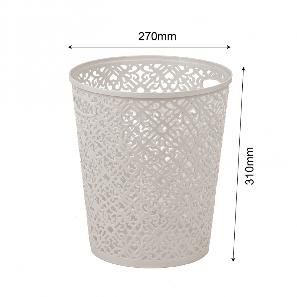 ICLEAN  ถังขยะไม่มีฝาทรงกลม 13.5 ลิตร TG54819 ขนาด 27x27x31 cm. เทาอ่อน