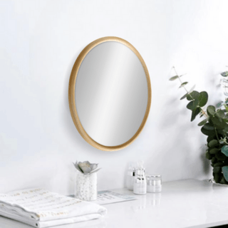 Nice กระจกมีกรอบทรงกลม (PS) รุ่น คากามิ-01 ขนาด 60x60 ซม. สีไม้ธรรมชาติ 