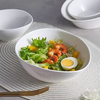 ADAMAS ชามเซรามิคก้นลึก 7 นิ้ว DIANA สีขาว