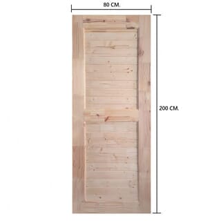 WINDOORS ประตูไม้สนNz ลวดลาย EXPO-79 ขนาด 80x200 ซม.