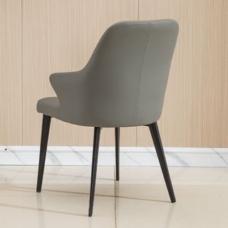 (1/5)DELICATO ชุดโต๊ะอาหารท็อปหินอ่อน 6ที่นั่ง Maki  ขนาดโต๊ะ 90x200x75 ซม. ขนาด 54x59x84 ซม. สีขาว 