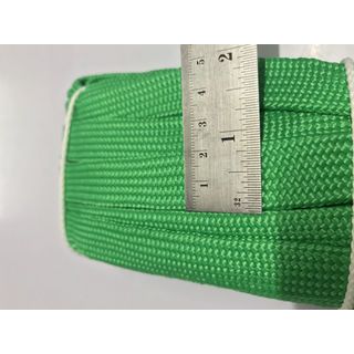 เชือกถักแบน ขนาด 20มม.สีเขียว ยาว 20 เมตร