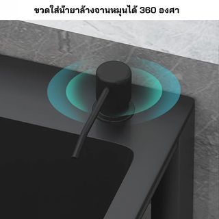 KOSCH อ่างล้างจานพร้อมขาตั้ง 2 หลุมไม่มีที่พัก 80x45x86 ซม. TRIXIE สีดำ (1/2)