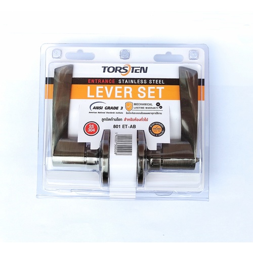 TORSTEN มือจับก้านโยกห้องทั่วไป สเตนเลส-304 รุ่น TTJ803-LV304-AB สีทองเหลืองรมดำ