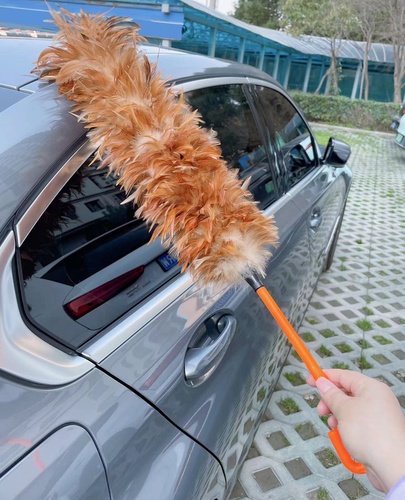 ICLEAN ไม้ปัดฝุ่นขนไก่ใหญ่ FDB700NEW ขนาด 15x15x70 ซม. สีน้ำตาล