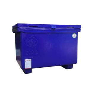 S&P ถังแช่  ขาสูง บานพับมือจับ 200 ลิตร สีน้ำเงิน