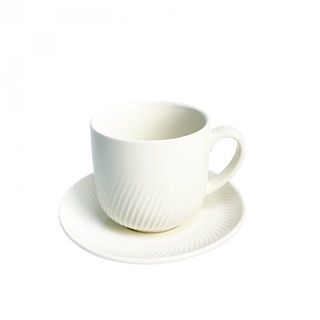 AILO ชุดถ้วยกาแฟเซรามิค 13.5 ซม. 400 มล. JERRY-02 สีขาว 