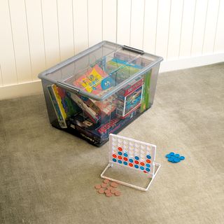 INABOX กล่องเก็บของอเนกประสงค์ 80L มีล้อ รุ่น Eday-N80674BK ขนาด 46x65x35.6 cm. สีใส