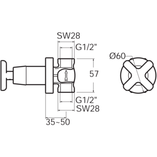 American Standard ก๊อกน้ำเย็นยืนอาบทองเหลืองแบบติดผนัง  รุ่น วินสตัน FFAST705-7T9500BT0