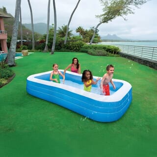 INTEX สระว่ายน้ำเป่าลมทรงสี่เหลี่ยม รุ่น 58484NP ขนาด 305x183x56 ซม. สีฟ้า