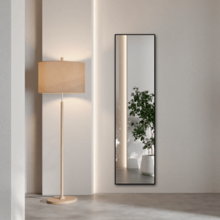 Nice กระจกมีกรอบอะลูมิเนียมตั้งพื้น รุ่น ฟีโอน่า-แบล็ค ขนาด 40x150 ซม. สีดำ