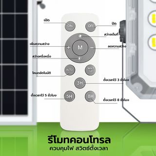 EILON โคมฟลัดไลท์โซล่าเซลส์ MOON KNIGHT รุ่นTP-S-FL-100DL +รีโมท  Monocrystalline silicon 100W แสงเดย์ไลท์