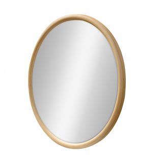 Nice กระจกมีกรอบทรงกลม (PS) รุ่น คากามิ-01 ขนาด 60x60 ซม. สีไม้ธรรมชาติ 