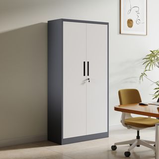 SMITH  ตู้เหล็กเก็บเอกสาร บานทึบ รุ่น Arlo ขนาด 40x90x185 ซม. สีขาว-เทา