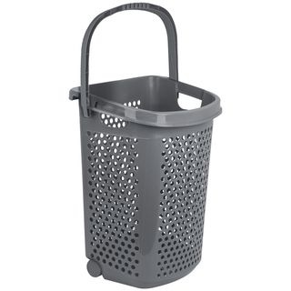 SAKU ตะกร้าล้อลากสูง มีหูหิ้ว 60L รุ่น TG51166 ขนาด 50x38x62 สีเทา