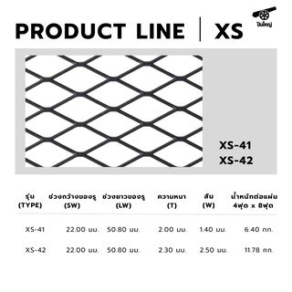 ปืนใหญ่ ตะแกรงเหล็กฉีก XS-42 ขนาด 4x8ฟุต สีดำ