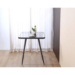 DELICATO โต๊ะอาหารท็อปกระจกนิรภัยทรงสี่เหลี่ยม รุ่น TB-Q70BR ขนาด 70x70x74 ซม. สีดำ (1/2)