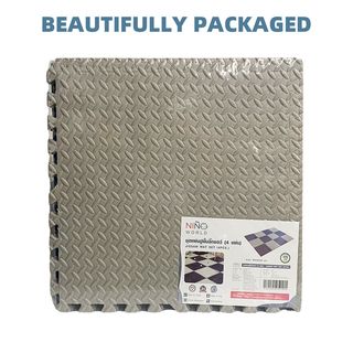 NINO WORLD ชุดแผ่นปูพื้นจิ๊กซอว์แบบหนา (4 แผ่น) PDS04-BG ขนาด 60x60x2 cm. สีน้ำเงิน-เทา