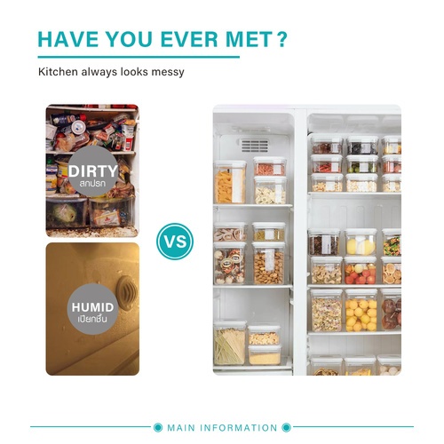 GOME กล่องสูญญากาศ 500 ML NORA-001 สีขาว