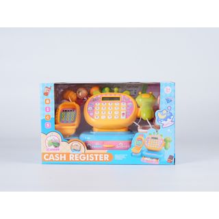 TOYS ของเล่นเครื่องแคชเชียร์คิดเงินพร้อมตะกร้าผลไม้ รุ่น L858-3H ขนาด 28x17x17 ซม. คละสี