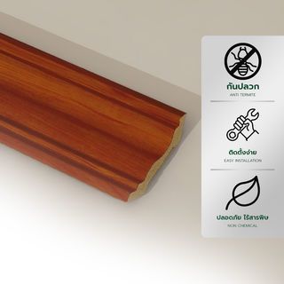 GREAT WOOD ไม้บัวบน PVC  FCR-1004A (CH02) 100x13.5x2700มม.สีเชอร์รี