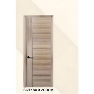 HOLZTUR ประตูปิดผิวเมลามีนเซาะร่อง 5เส้น ขนาด 80x200ซม. สี White Oak