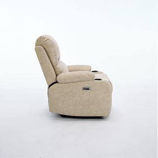  PULITO เก้าอี้พักผ่อนหนังสังเคราะห์ปรับระดับไฟฟ้า 1 ที่นั่ง รุ่น Derek ขนาด 90x95x102.5 ซม. สีเบจ