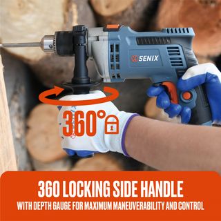 SENIX สว่านกระแทกไฟฟ้า 13 มม. 750W (พร้อมอุปกรณ์ 45ชิ้น) รุ่น PDHE7.5-M-EU  สีน้ำเงิน - ดำ