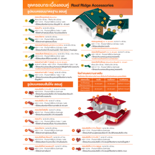 ตราเพชร ครอบปิดชาย หลังคาลอนคู่ สีแดงมั่งมี