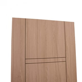 WELLINGTAN ประตูภายนอก UPVC บานทึบเซาะร่อง รุ่น UPVC-WEFU18-3 ขนาด 80x200ซม. สีเบจ (เจาะลูกบิด)