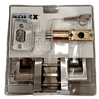 SOLEX มือจับก้านโยกห้องทั่วไป ฝาเหลี่ยม NO.1504 สีสแตนเลส