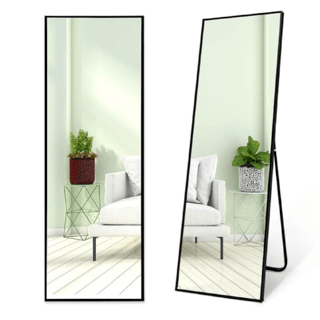 Nice กระจกมีกรอบอะลูมิเนียมตั้งพื้น รุ่น ฟีโอน่า-แบล็ค ขนาด 40x150 ซม. สีดำ