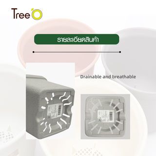Tree’ O กระถางต้นไม้ รุ่น 6PY022-BE ขนาด 15 x 15 x 14 ซม. (6นิ้ว) สีน้ำตาลอ่อน