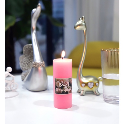 COZY เทียนหอม 4.7x12 ซม. Candle-PKL  สีชมพู