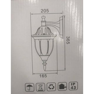 EILON โคมไฟผนัง(กิ่งคว่ำ) ทรงคลาสสิค รุ่น TVZT674 สีดำ