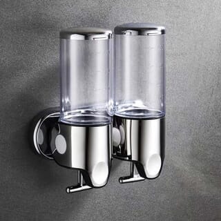 Primo ที่กดสบู่เหลว 2 ช่อง ความจุ  500x2 มล. รุ่น SD05 ขนาด 10x21.5x24ซม. สีเงิน